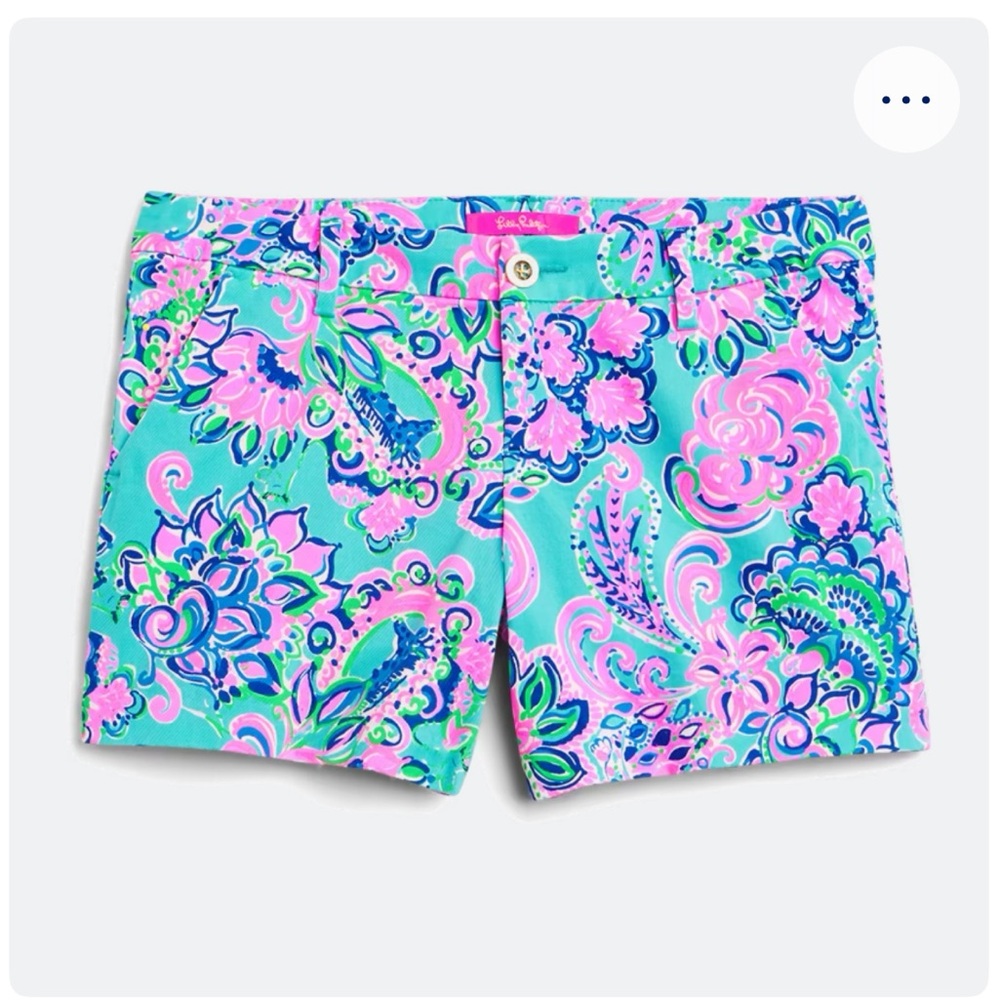 Lilly Pulitzer Blue and Pink Floral Women Shorts